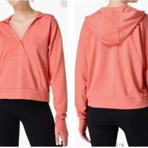 Sweaty Betty After Class Pullover Hoodie Sweatshirt Small Coral Pink